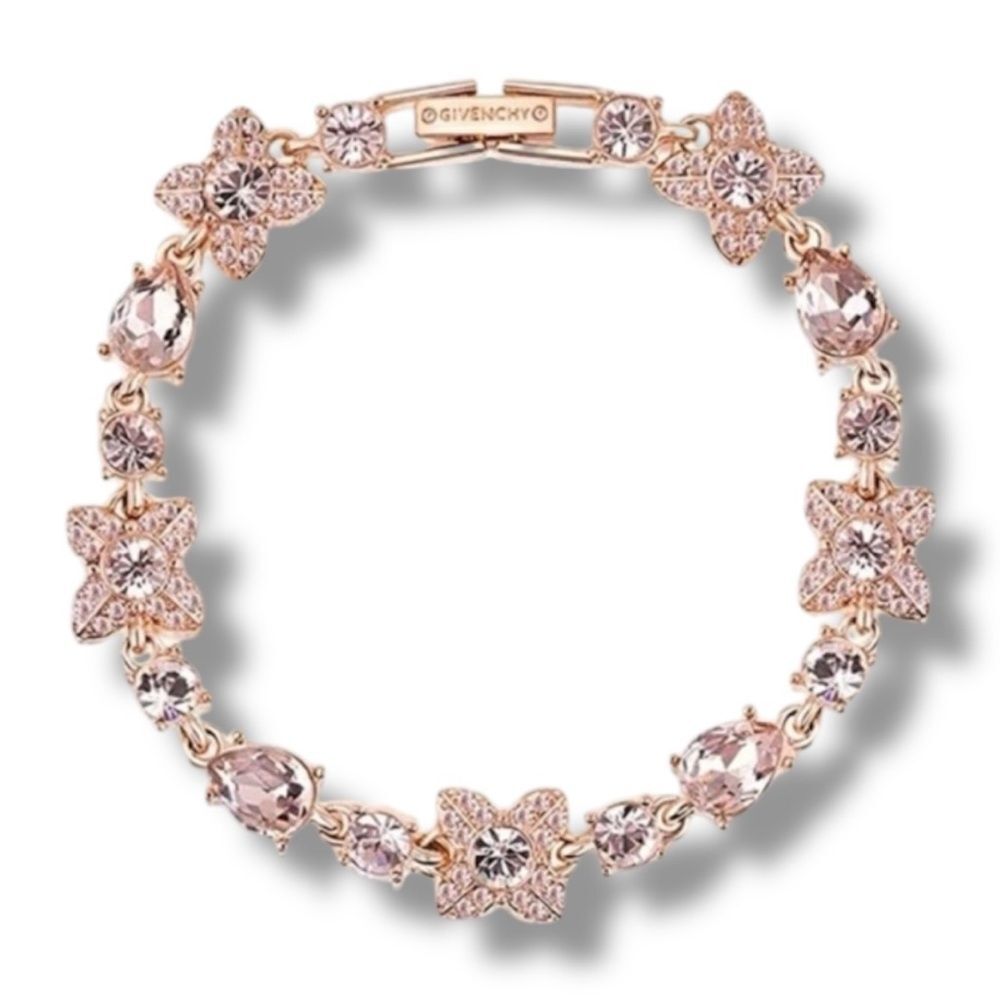 Givenchy Bracelet Pink Stones & Rose Tone Metal COMES IN DISPLAY CASE NWT